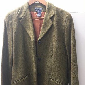 Nautica Olive/mustard green Herringbone Blazer - Ladies Sz 8